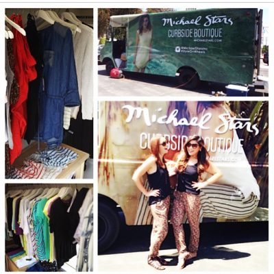 Had a blast hanging out with @michaelstarsinc today! Their fab #styleonwheels #truck is packed with stylish #summer essentials like linens, #tees, #tanks, cute pants and more! #blog #bloggerbabe #fashionfriends #editor #style #ootd #fashion #tshirts #shopping #twinsies #denim #chambray #stripes #floral #trends